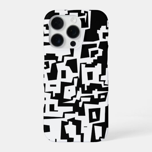 Cool patroonontwerp in zwart en wit iPhone hoesje (Achterkant)