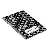 Cool Pattern Black en White Personalized Notitieboek (Rechterzijde)