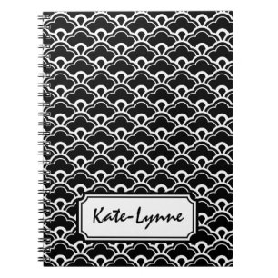 Cool Pattern Black en White Personalized Notitieboek