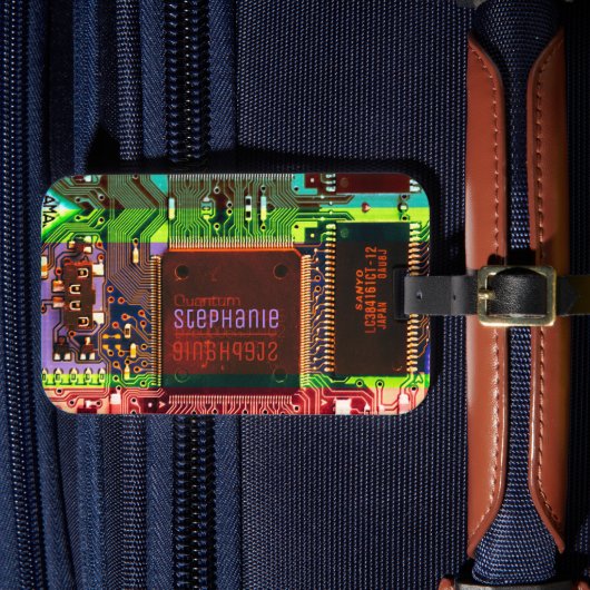 Cool PCB Electronic Computer Tech Printed Circuit Bagagelabel (Voorkant Insitu 4)
