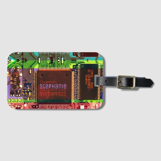 Cool PCB Electronic Computer Tech Printed Circuit Bagagelabel (Voorkant (horizontaal))