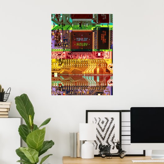 Cool PCB Electronic Computer Tech Printed Circuit Poster (Thuiskantoor)