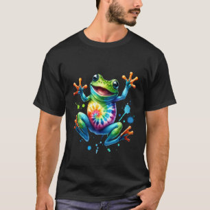 Cool Peace Frog Tie Dye T-Shirt Voor Jongens En Me