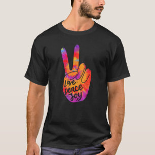 Cool Peace Hand Sign Tie Dye Boho Hippie T-shirt