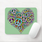Cool Peace Love Heart Muismat (Met muis)