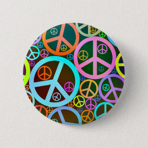 Cool Peace Love Heart Ronde Button 5,7 Cm