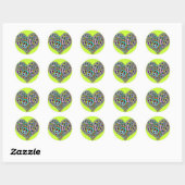 Cool Peace Love Heart Ronde Sticker (Vel)