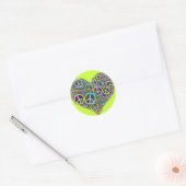 Cool Peace Love Heart Ronde Sticker (Envelop)