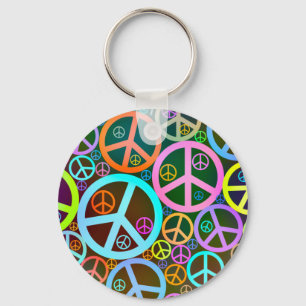 Cool Peace Love Heart Sleutelhanger