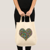 Cool Peace Love Heart Tote Bag (Voorkant (product))