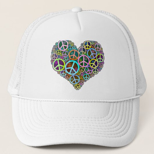 Cool Peace Love Heart Trucker Pet (Voorkant)