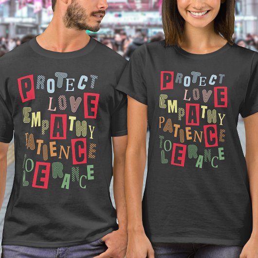 Cool Peace Positivity Scrapbook Collage Typografie T-shirt