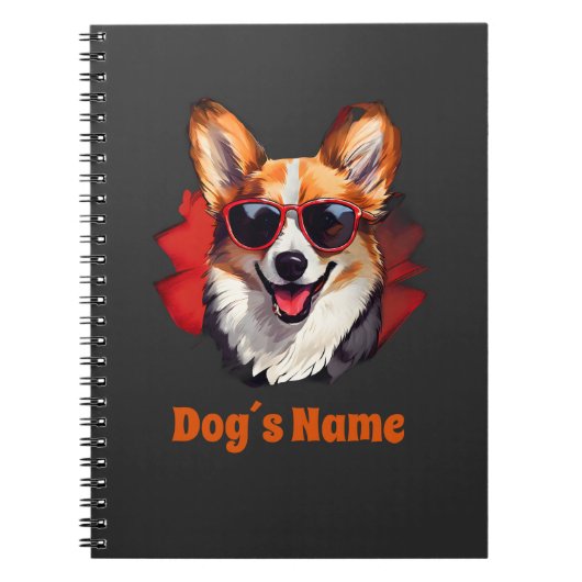 Cool Pembroke Welsh Corgi met zonnebril Notitieboek (Voorkant)