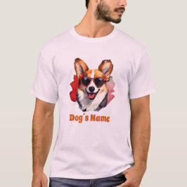 Cool Pembroke Welsh Corgi met zonnebril T-shirt