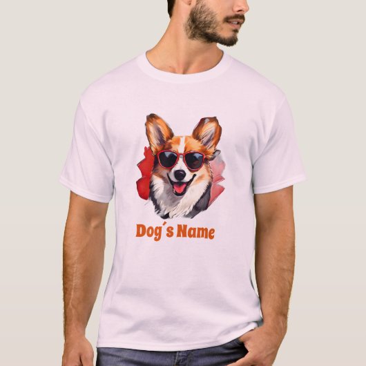 Cool Pembroke Welsh Corgi met zonnebril T-shirt (Voorkant)