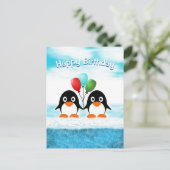 Cool Penguin Birthday Briefkaart (Staand voorkant)