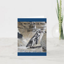 Cool Penguin Birthday Greeting Kaart
