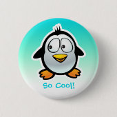 Cool Penguin Cartoon Ronde Button 5,7 Cm (Voorkant)