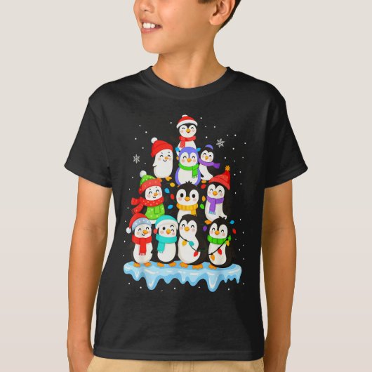 Cool Penguin Christmas Pajamas Shirt Boys, Penguin (Voorkant)