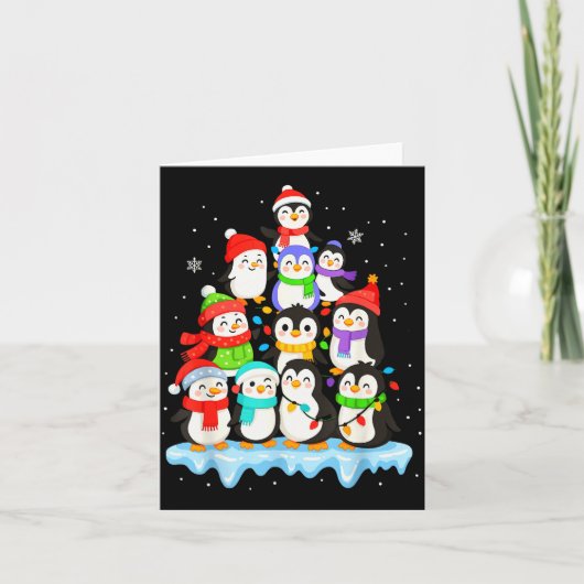 Cool Penguin Christmas Pajamas Shirt Boys, Penguin Kaart (Voorkant)