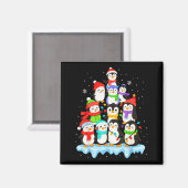 Cool Penguin Christmas Pajamas Shirt Boys, Penguin Magneet (Voorkant / Achterkant)