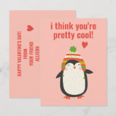 Cool Penguin - Cute Classroom Valentijn Briefkaart (Voorkant / Achterkant)
