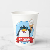 Cool Penguin Holding Ice Cream Papieren Bekers (Voorkant)