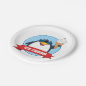 Cool Penguin Holding Ice Cream Papieren Bordje (Gekanteld)