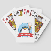 Cool Penguin Holding Ice Cream Pokerkaarten (Achterkant)