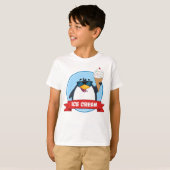 Cool Penguin Holding Ice Cream T-shirt (Voorkant volledig)