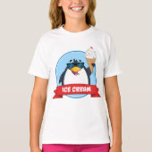 Cool Penguin Holding Ice Cream T-shirt (Voorkant)