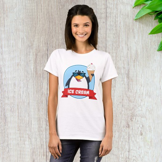 Cool Penguin Holding Ice Cream T-shirt
