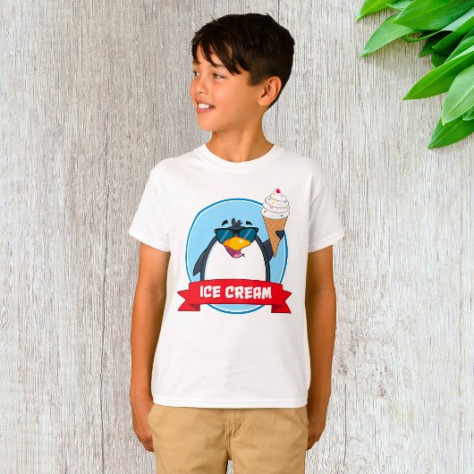 Cool Penguin Holding Ice Cream T-shirt