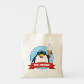 Cool Penguin Holding Ice Cream Tote Bag (Achterkant)