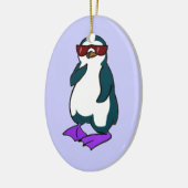 Cool Penguin Keramisch Ornament (Links)