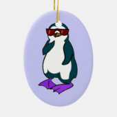 Cool Penguin Keramisch Ornament (Achterkant)