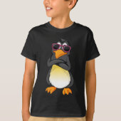 Cool Penguin Kind Basic Zwart T-shirt (Voorkant)