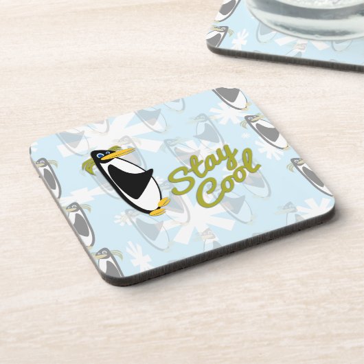 Cool Penguin Pal Bier Onderzetter (Linkerzijde)