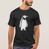Cool Penguin Silhouet Minimalistisch Ontwerp T-shirt (Voorkant)