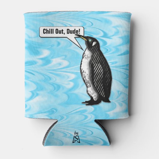 Cool Penguin Talk (gepersonaliseerd) Blikjeskoeler (Voorkant)