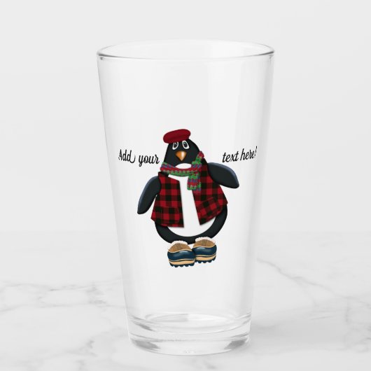 Cool Penguin | U past Tekst aan Glas (Voorkant)