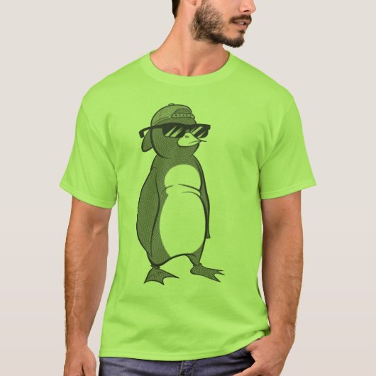 Cool Penguin Wearing Sunbril T-shirt (Voorkant)
