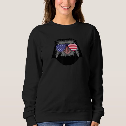 Cool Penguin Wearing US Flag Sunbril Us Americ Trui (Voorkant)