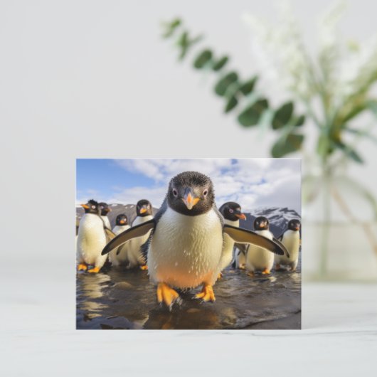 Cool Penguins Briefkaart (Staand voorkant)