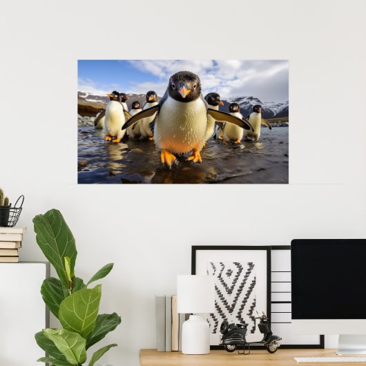 Cool Penguins Poster (Thuiskantoor)