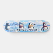 Cool Penguins Skateboarding in Snow Custom Persoonlijk Skateboard (Horizontaal)