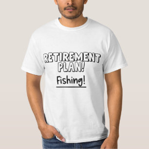 Cool pensioenplan vissen woord kunst t-shirt