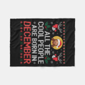 Cool People Are Born In December Christian Christm Fleece Deken (Voorkant (Horizontaal))