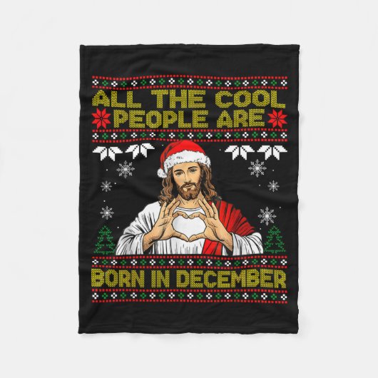 Cool People Are Born In December Christian Christm Fleece Deken (Voorkant)
