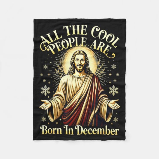 Cool People Are Born In December Christian Christm Fleece Deken (Voorkant)